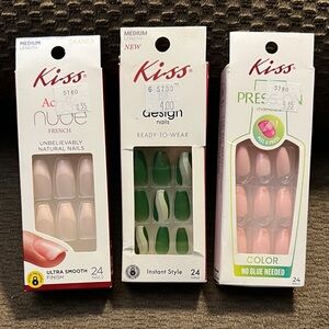 Kiss Press On Nails Bundle Nude, Green, and Pink